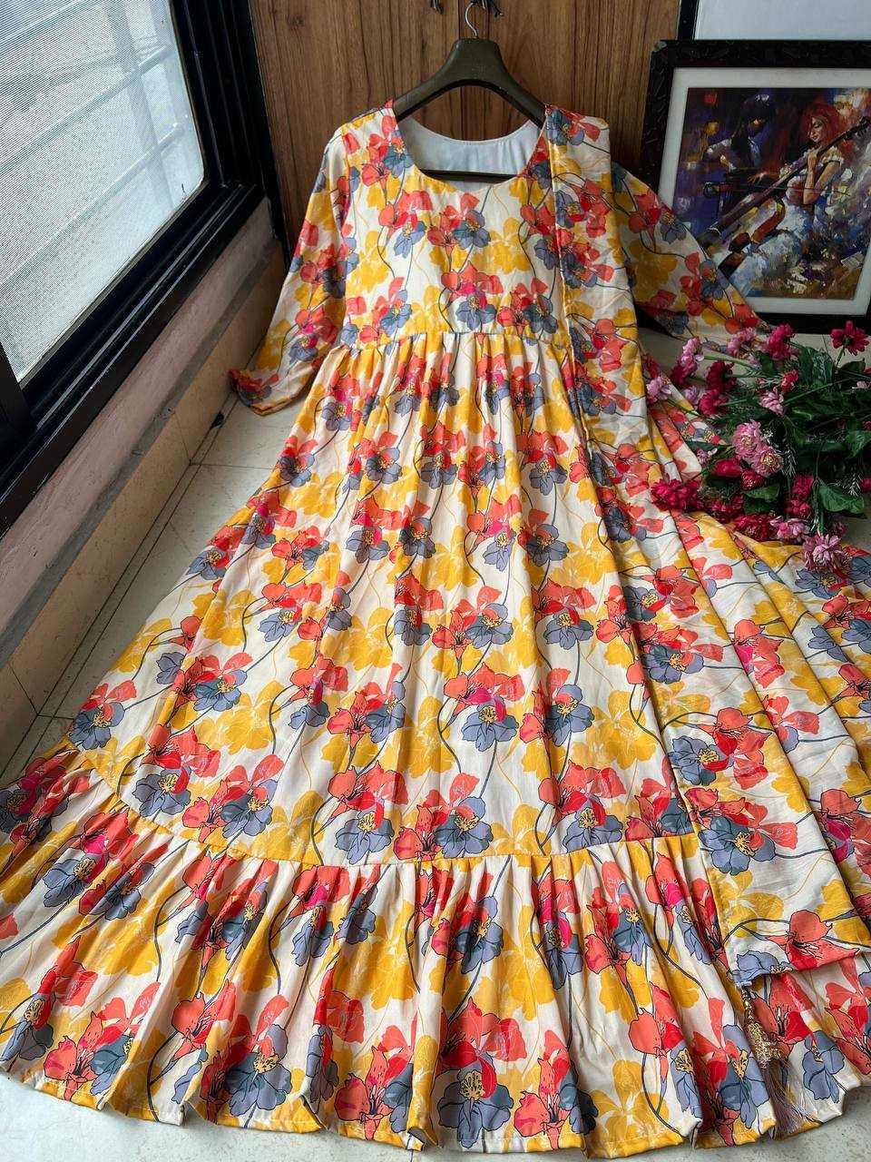 PRINTED FANCY ANARKALI LONG GOWNS