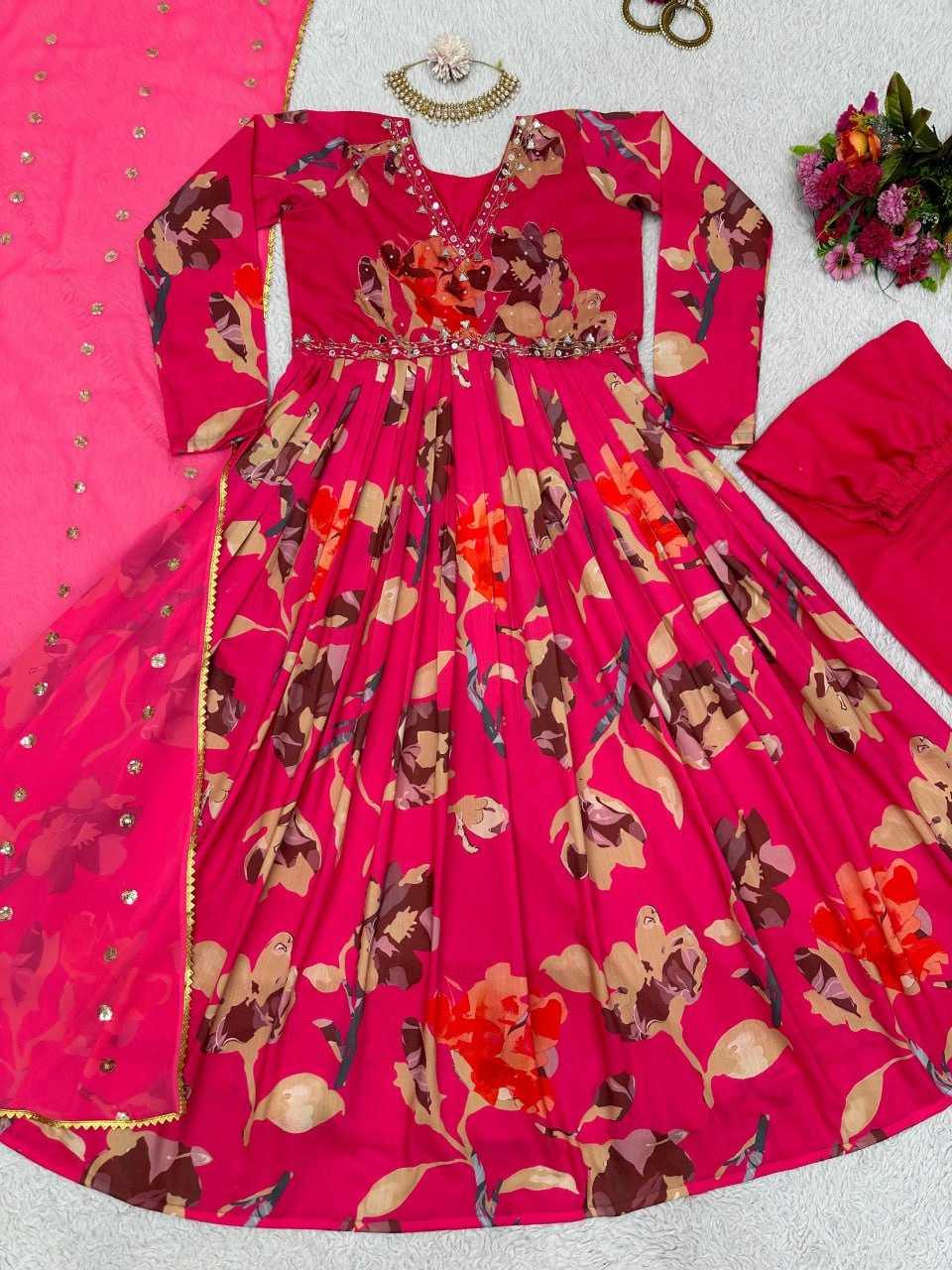 PRINTED ANCY ANARKALI LONG GOWNS