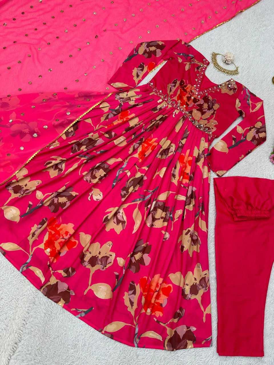 PRINTED ANCY ANARKALI LONG GOWNS