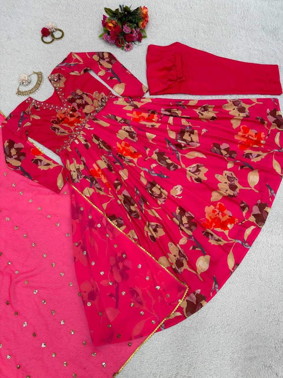 PRINTED ANCY ANARKALI LONG GOWNS