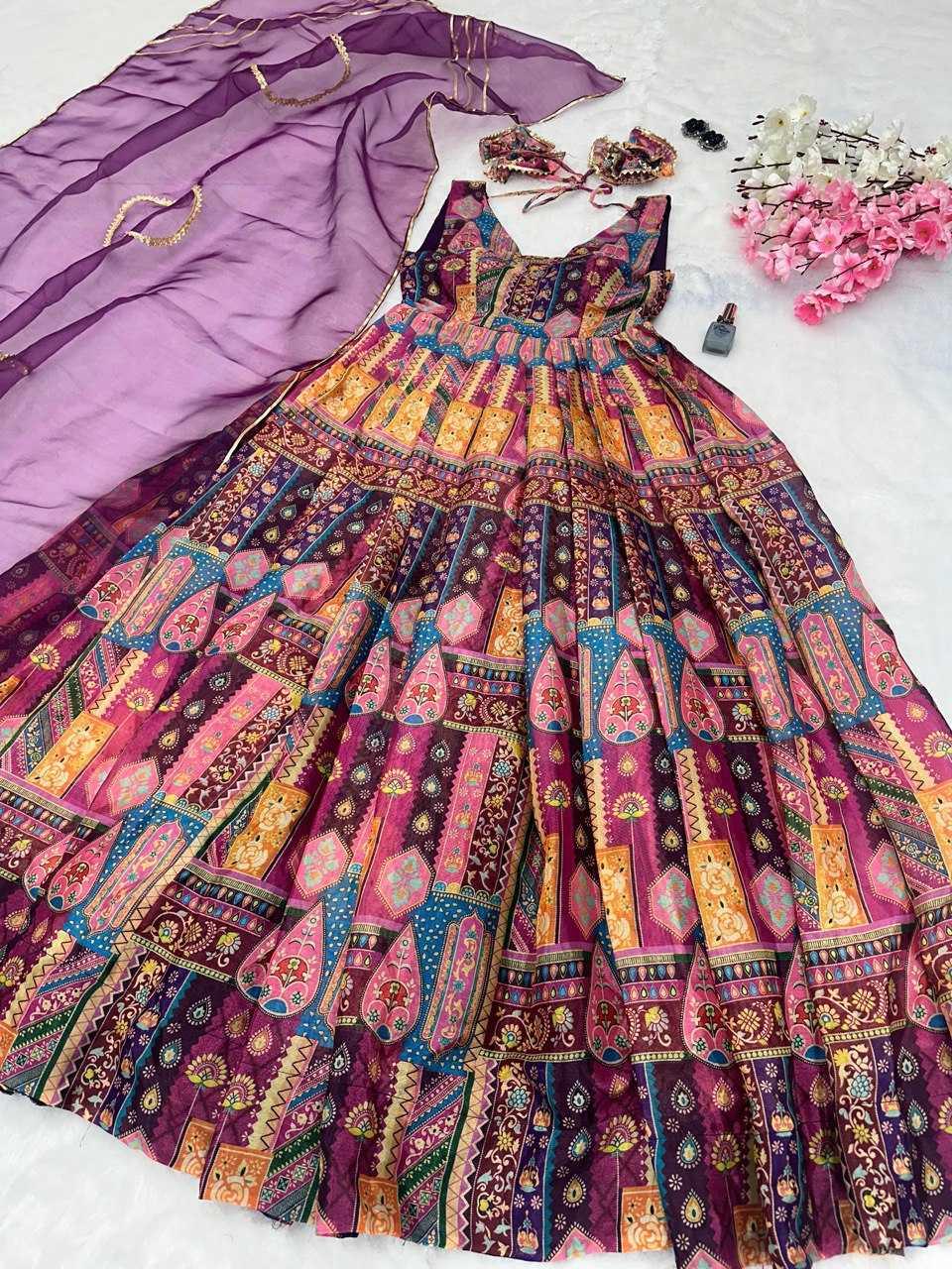 PRINTED FANCY ANARKALI PARTY LONG DIWALI COLLECTIONS GOWNS