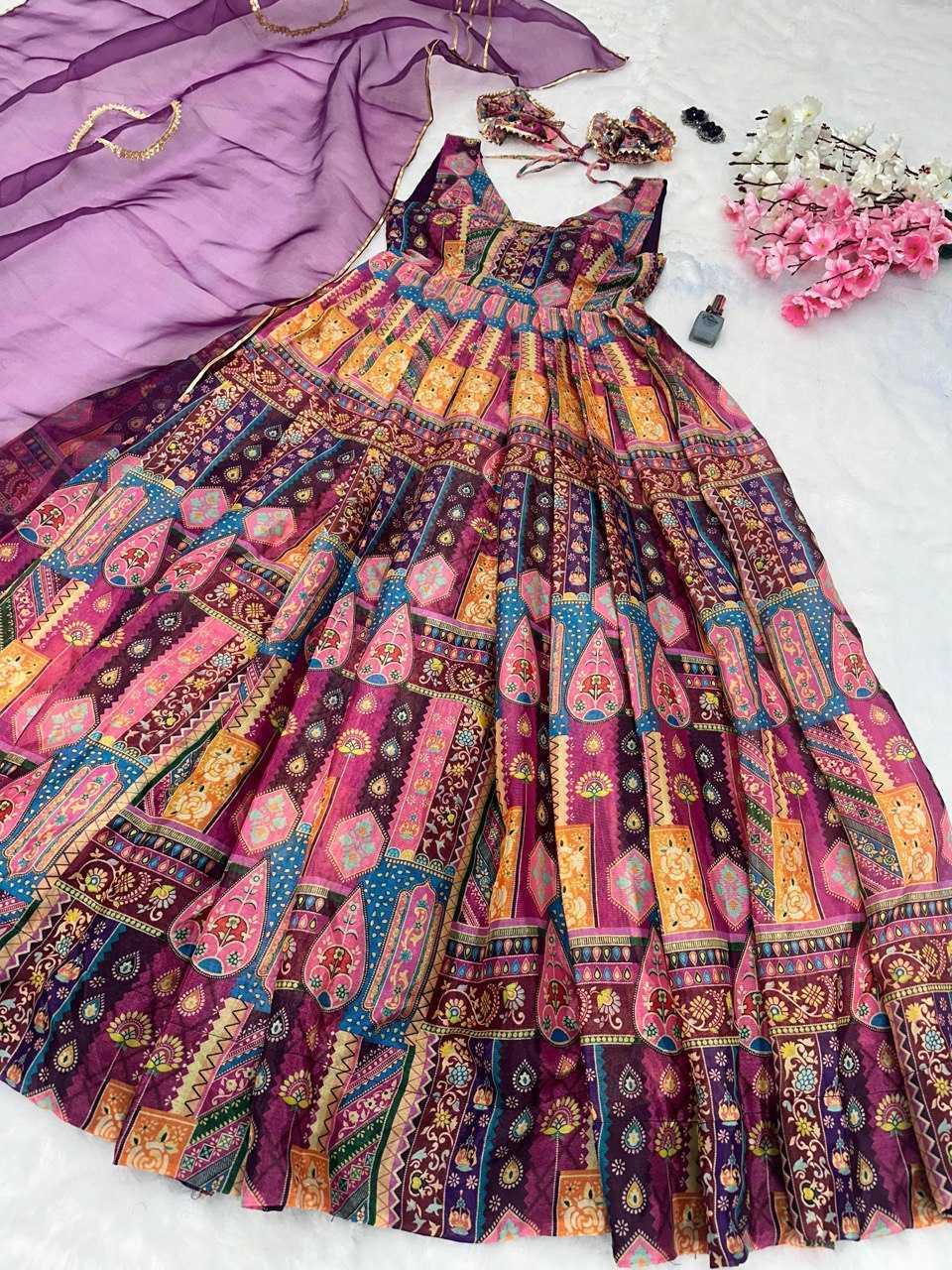 PRINTED FANCY ANARKALI PARTY LONG DIWALI COLLECTIONS GOWNS