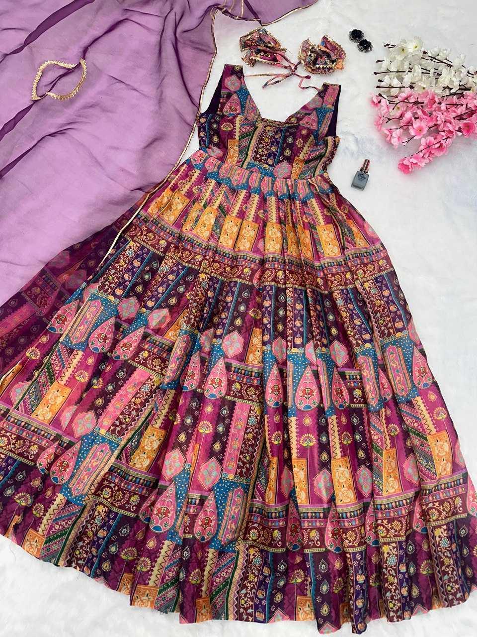 PRINTED FANCY ANARKALI PARTY LONG DIWALI COLLECTIONS GOWNS