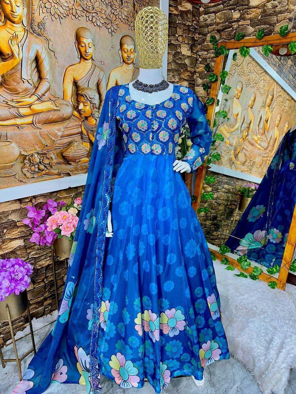 PRINTED FANCY ANARKALI LONG GOWNS