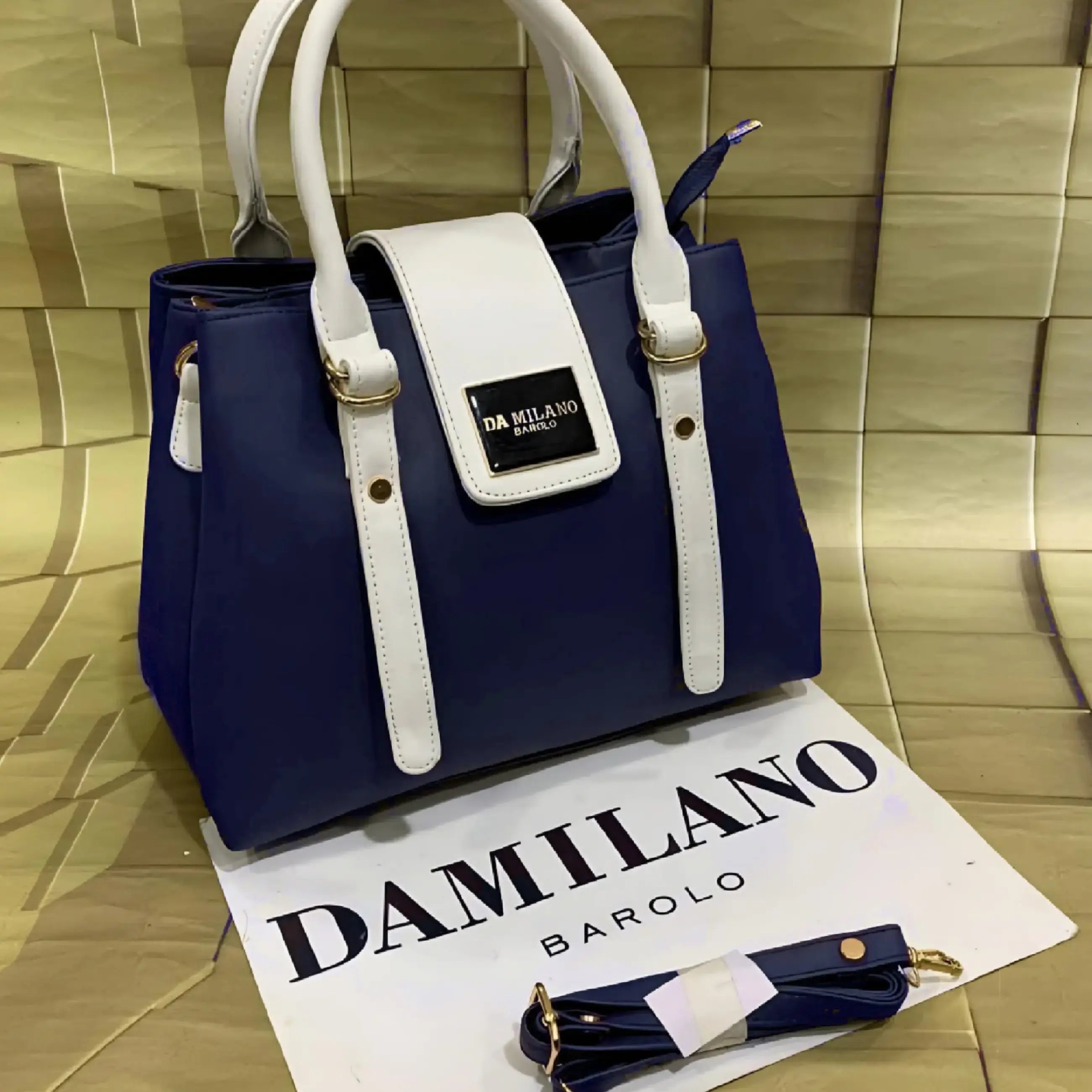 Blue Da Milano Handbag - Luxury Sling with Triple Compartment