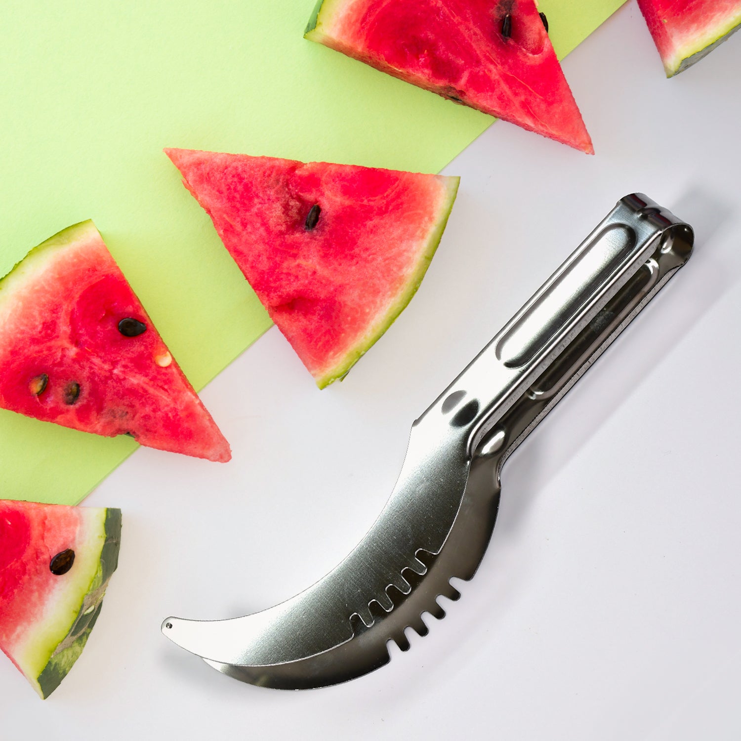 2981 Watermelon Cantaloupe Slicer Stainless Steel Knife Corer Fruit Vegetable - Tools Kitchen Gadgets Melon Slicer Cutter Melon Fruit